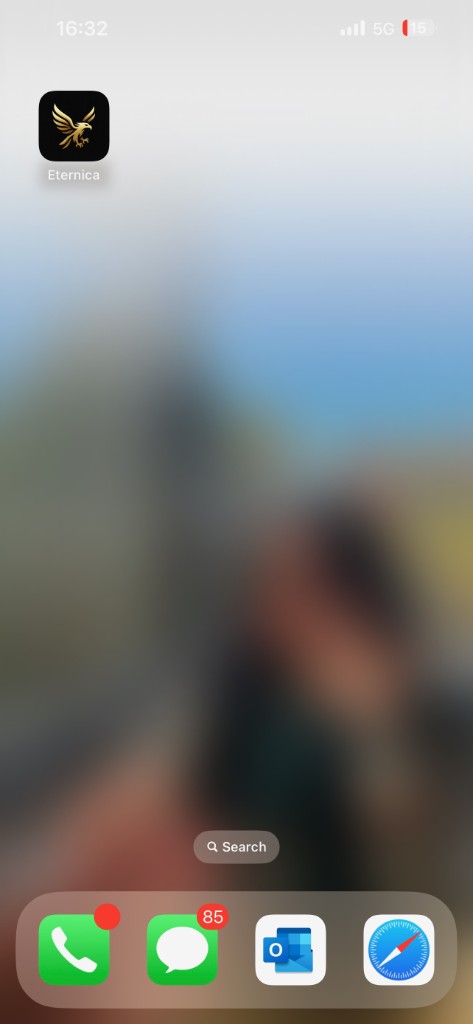 Eternica Pro app icon on iPhone home screen