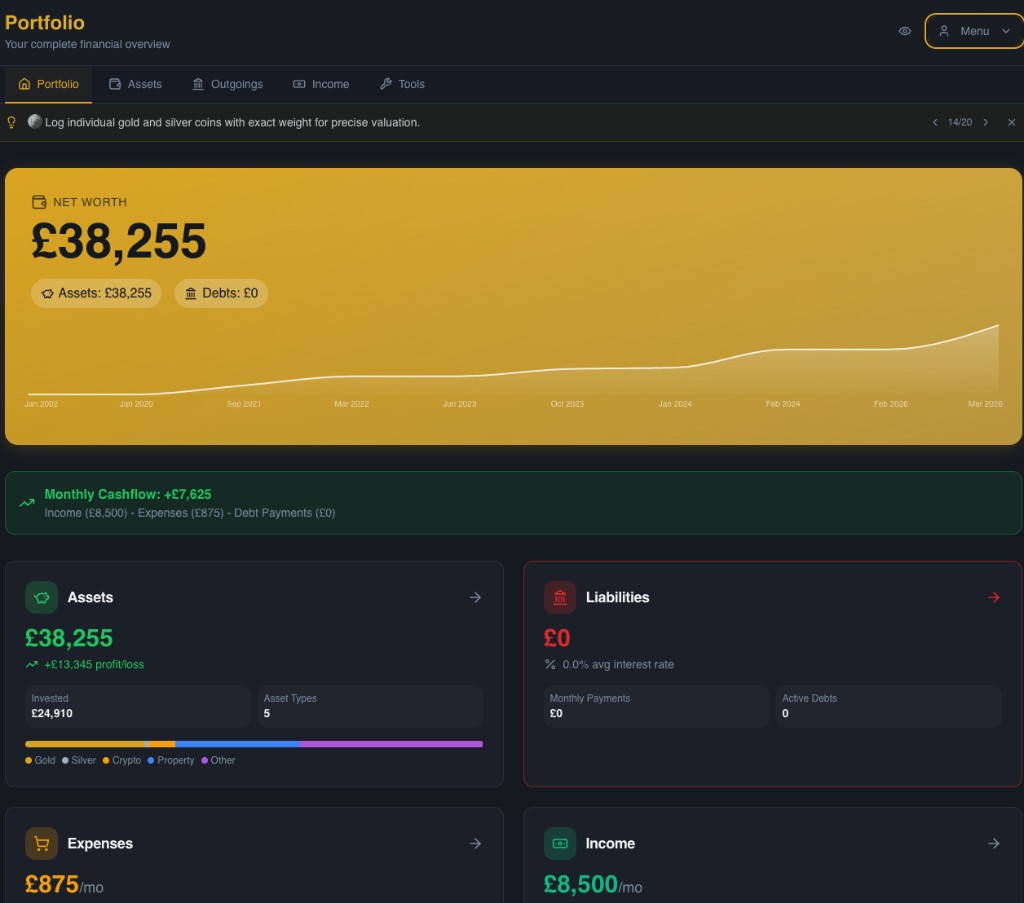 Eternica Pro dark theme dashboard